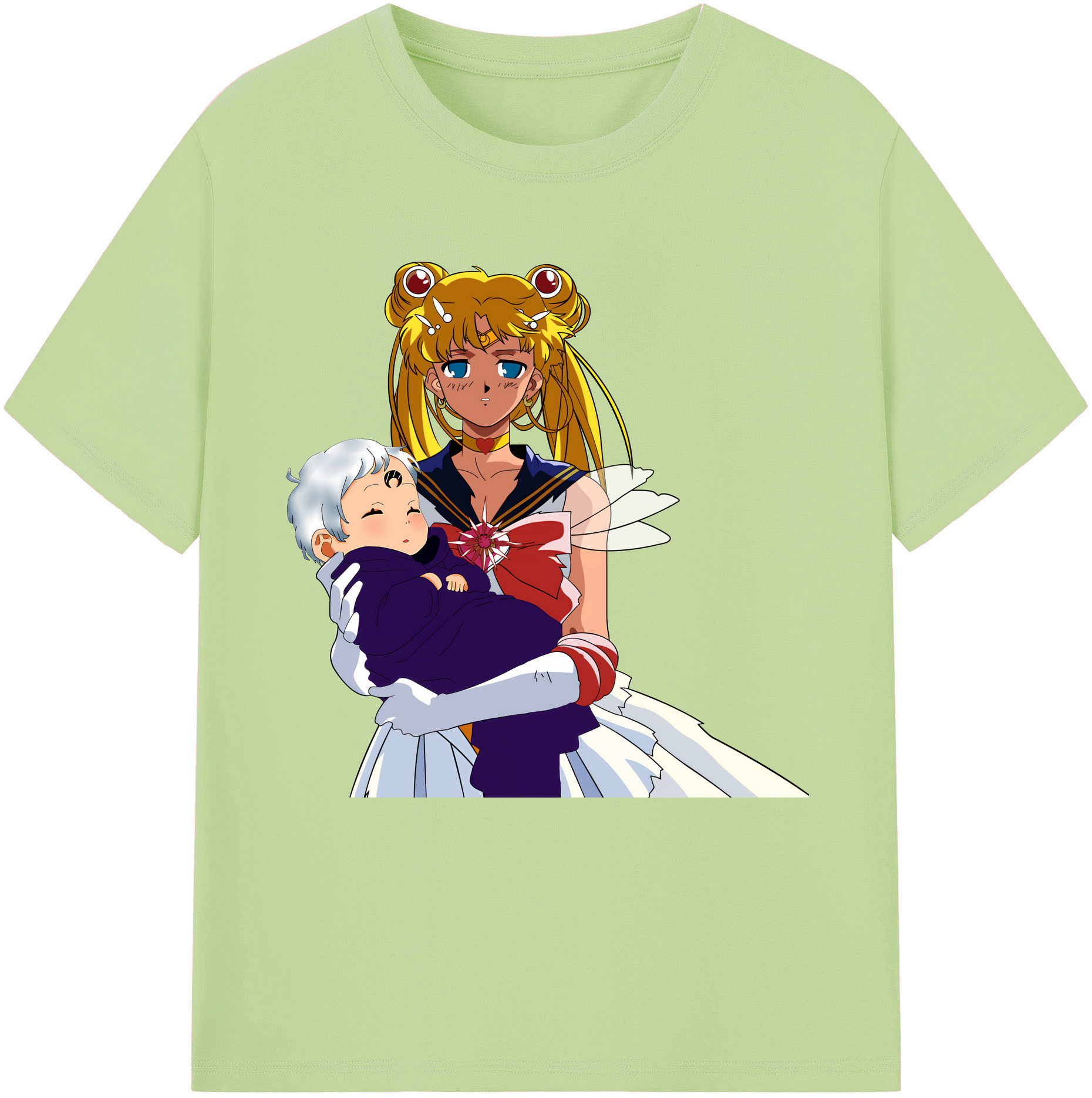 （画像用） 美少女戦士セーラームーン 月野 うさぎ つきの うさぎ Sailor Moon Tsukino Usagi 綿100％半袖Tシャツ（フロントプリント）